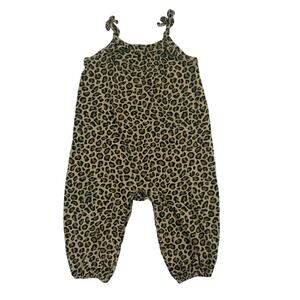 Old Navy cheetah animal print romper jumper jumpsuit 18-24m